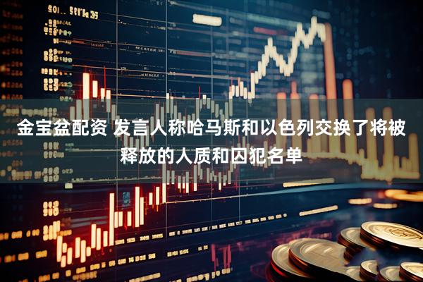 金宝盆配资 发言人称哈马斯和以色列交换了将被释放的人质和囚犯名单