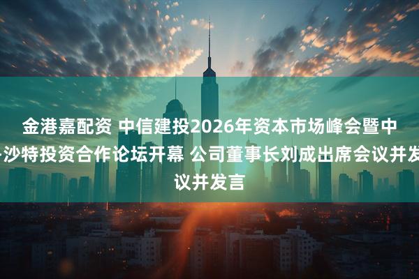 金港嘉配资 中信建投2026年资本市场峰会暨中国-沙特投资合作论坛开幕 公司董事长刘成出席会议并发言